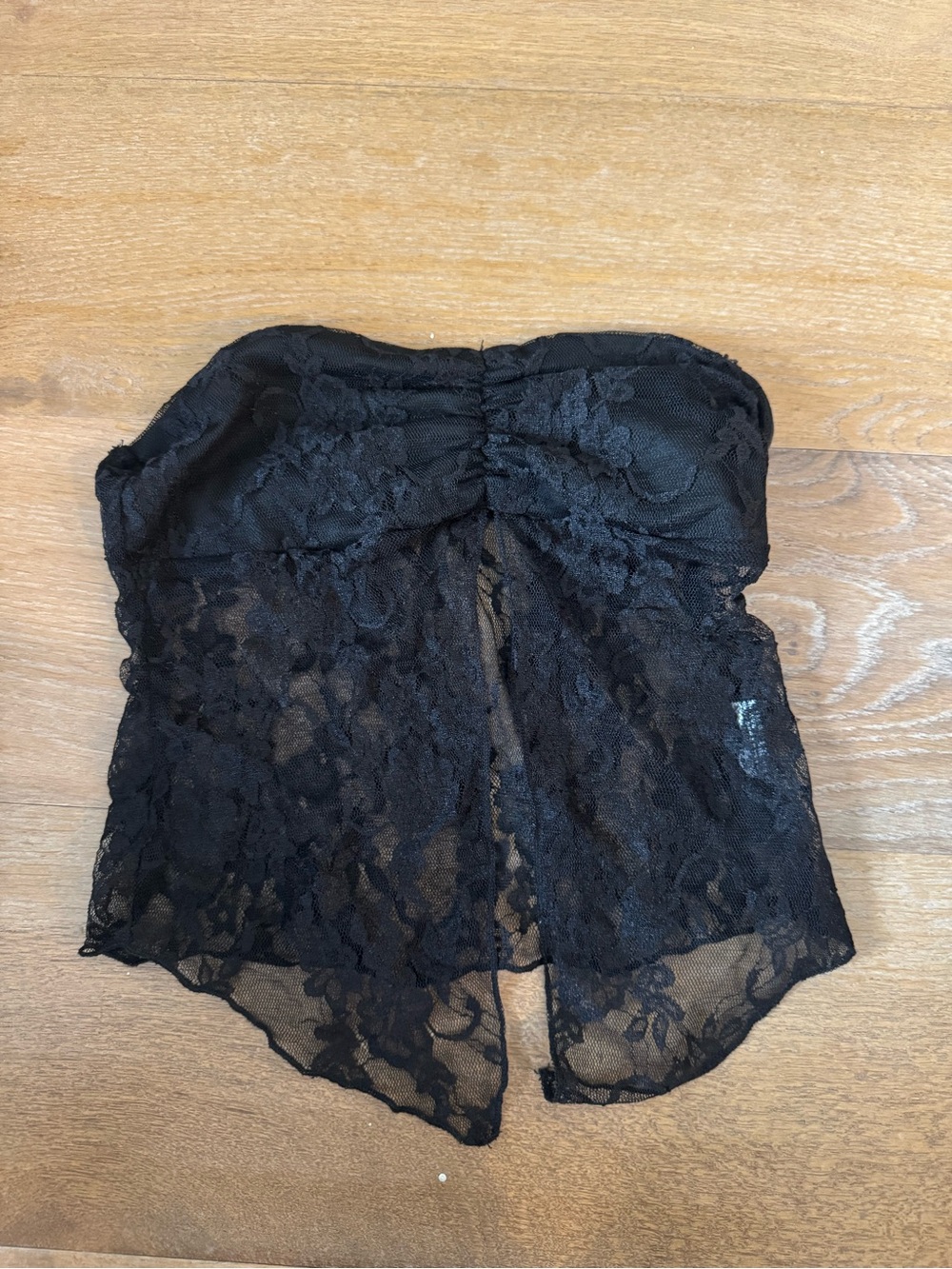 Edikted Black Lace Strapless Bustier Top
